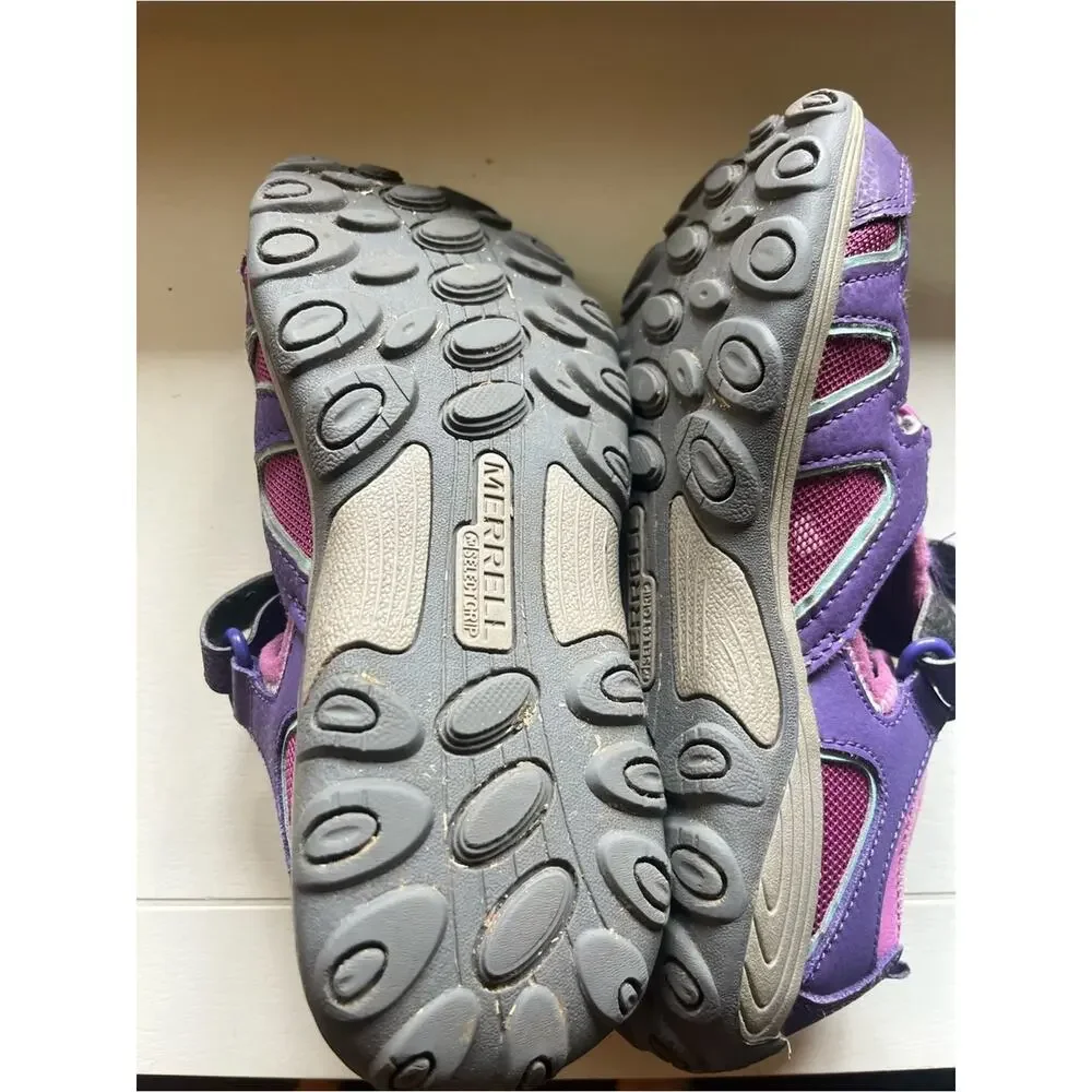 Kids Merrell Hydro H20 Hiking Water Closed Toe Sandals Girls Size 3 Pink Purple